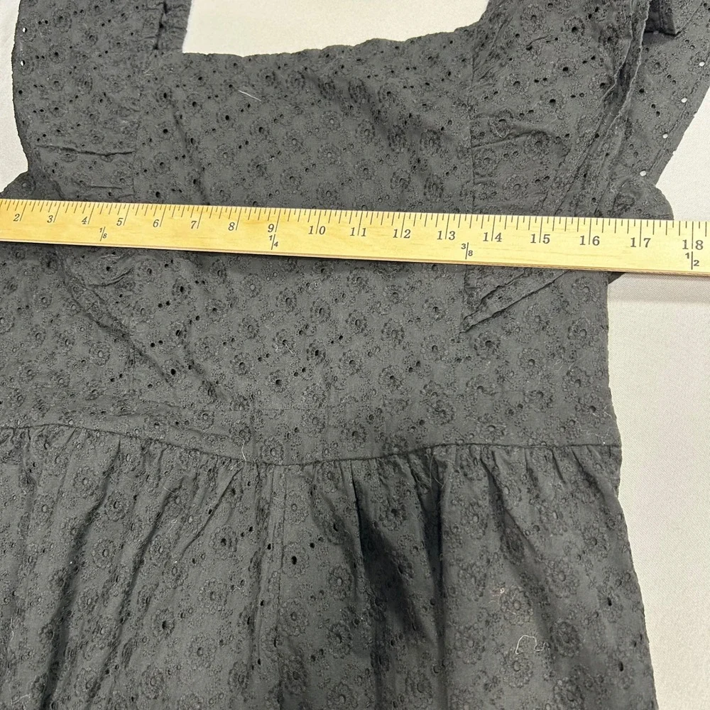 Nordstrom Rack Romper Womens 9‎ Black Eyelet Ruffle Boho Cottagecore